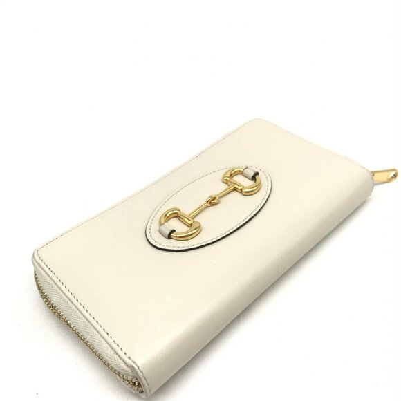 Authentic Gucci Horsebit Cream Zip Around Leather Gold Hardware - Picture 5 of 10